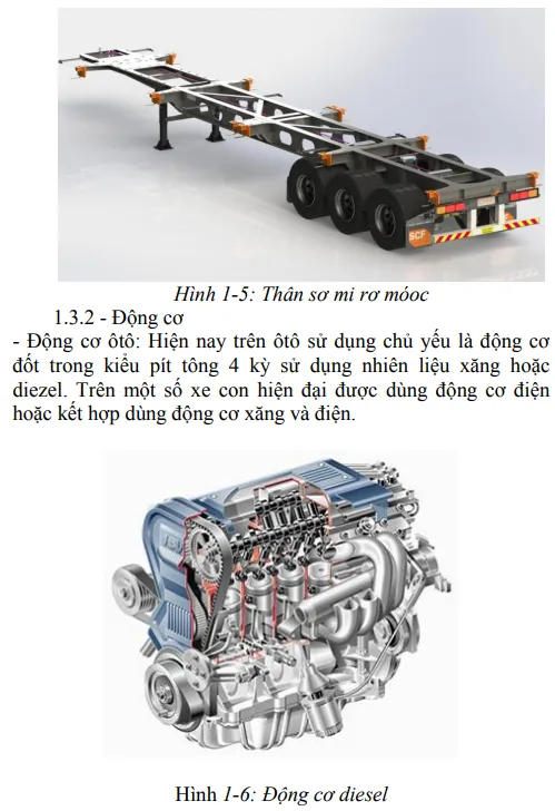 Phần thân sơ mi rơ moóc và động cơ Diesel mạnh mẽ dành cho xe tải
