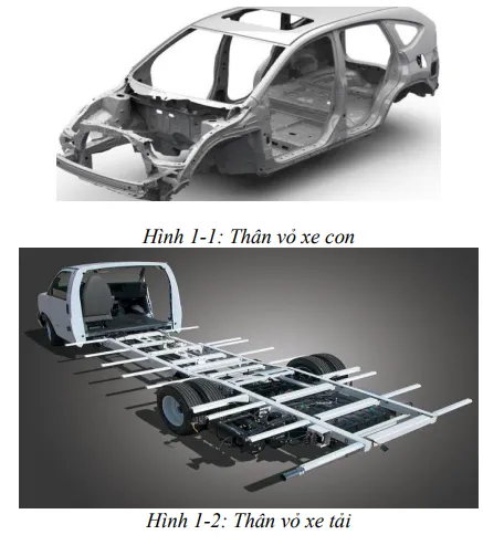 Cấu tạo thân vỏ xe con và xe tải với thiết kế khung gầm chắc chắn