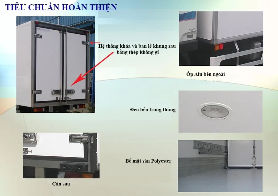Tiêu chuẩn hoàn thiện cao cấp cho thùng xe đông lạnh JAC