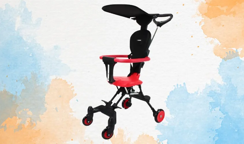 Xe đẩy Hakawa HK-B07 màu đỏ với bánh cao su bền