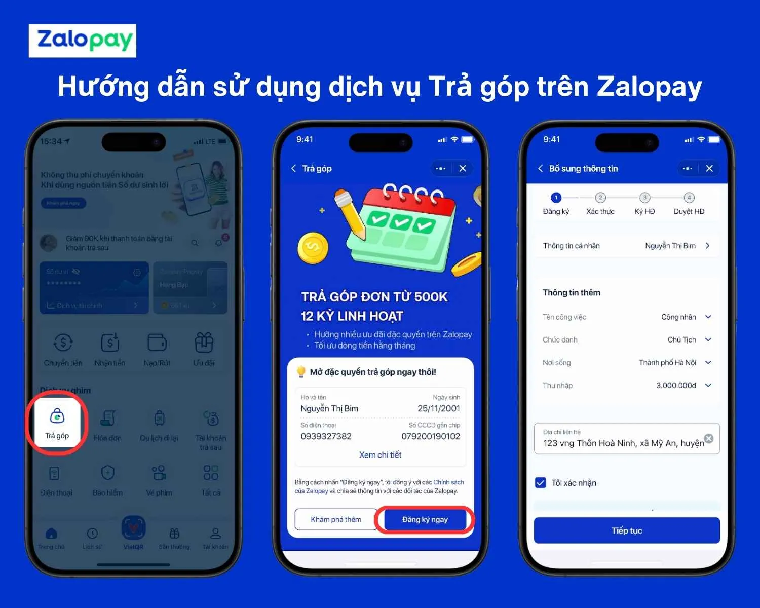 Hướng dẫn đăng ký dịch vụ Trả góp trên Zalopay