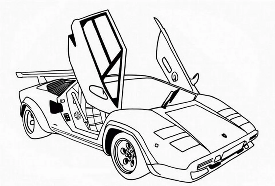 Tranh tô màu Lamborghini 5 tuổi