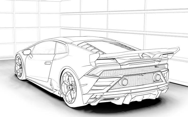 Tranh tô màu xe Lamborghini dành cho bé 6 tuổi
