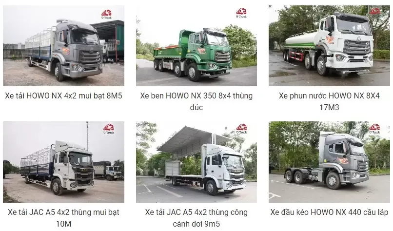 Xe ben và các loại xe tải khác