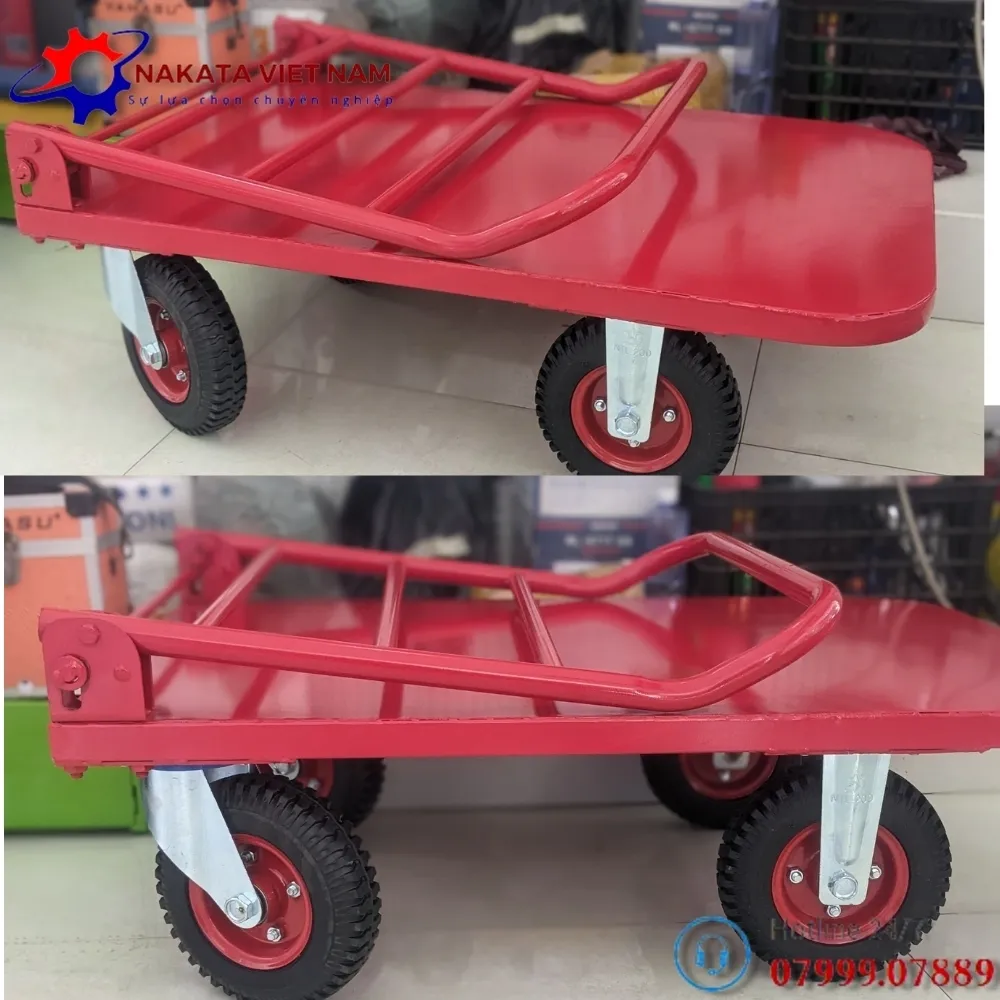 Xe đẩy hàng thép 500kg thiết kế chắc chắn cho môi trường công nghiệp