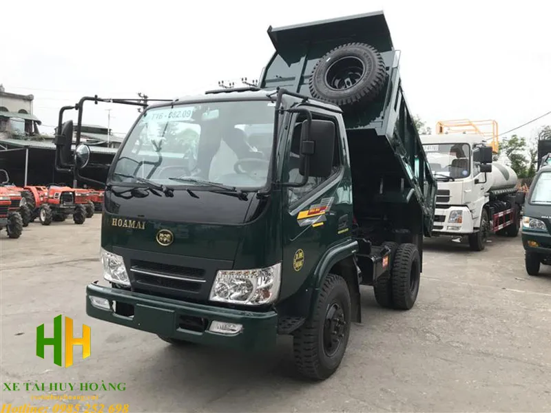Ngoại thất xe ben Hoa Mai 3 tấn với thiết kế cabin vuông vức, hiện đại