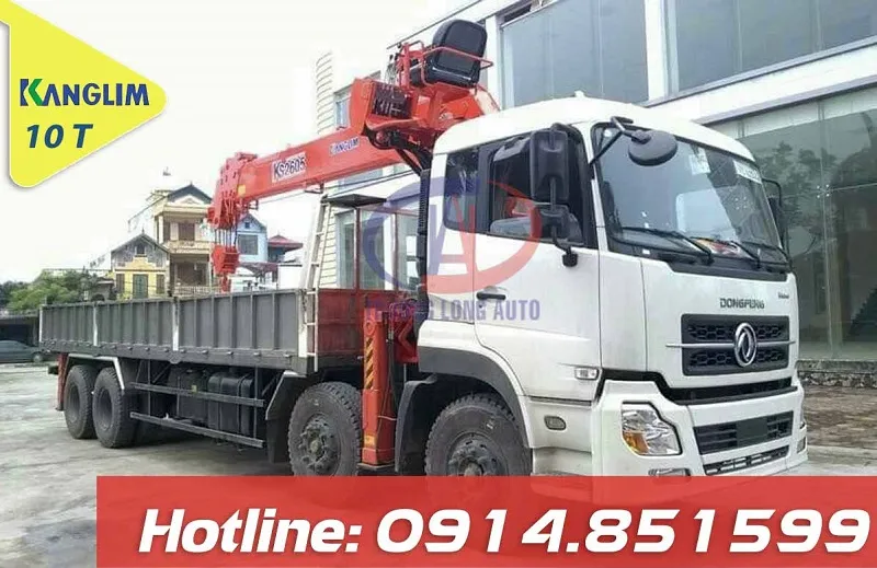Vận hành thực tế xe tải Dongfeng gắn cẩu Kanglim