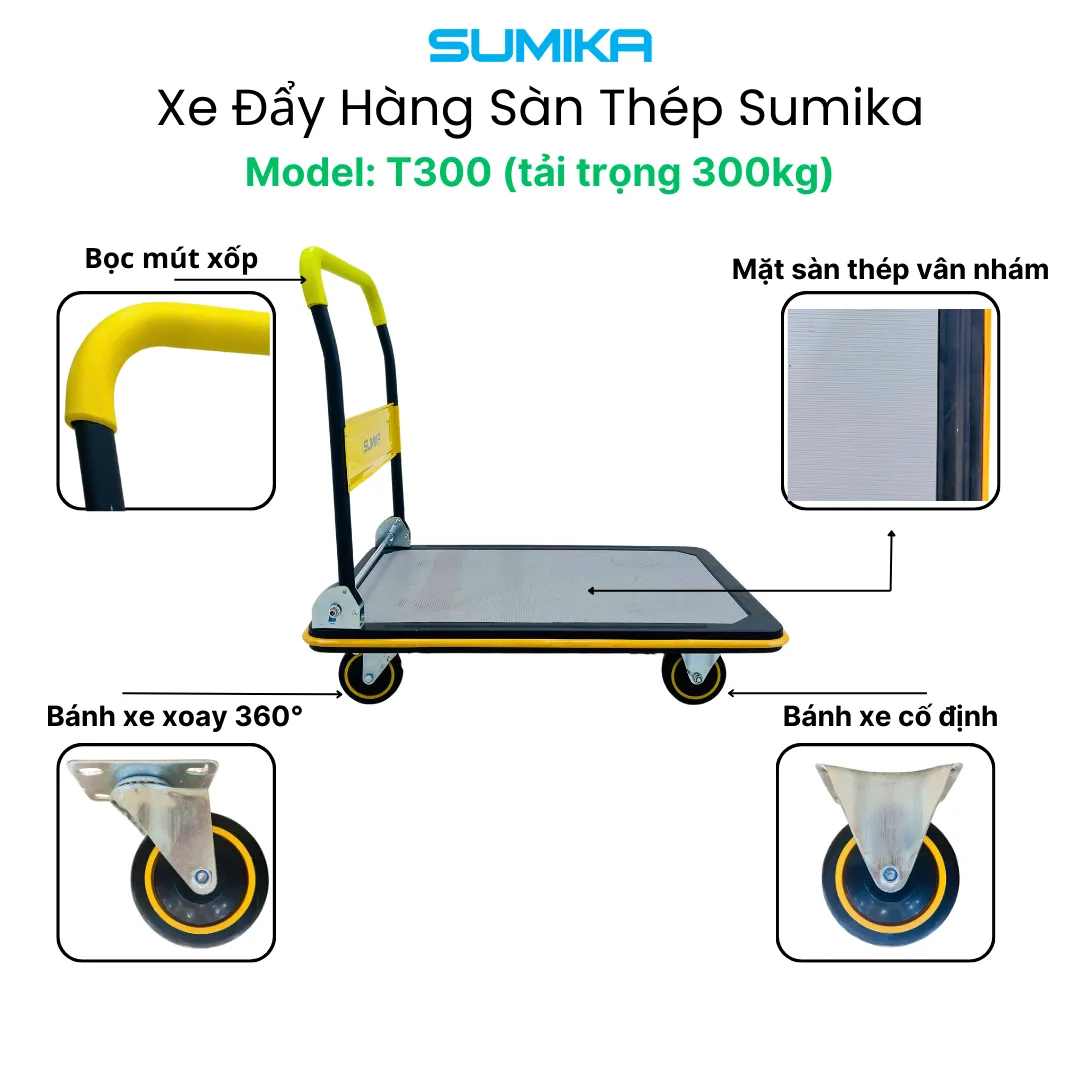 Khả năng gấp gọn tối ưu của Sumika T300 giúp tiết kiệm diện tích