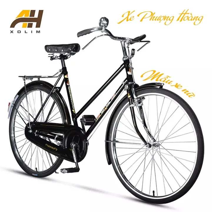 Chi tiết bộ truyền động và phanh ốp vành trong của xe đạp Phượng Hoàng