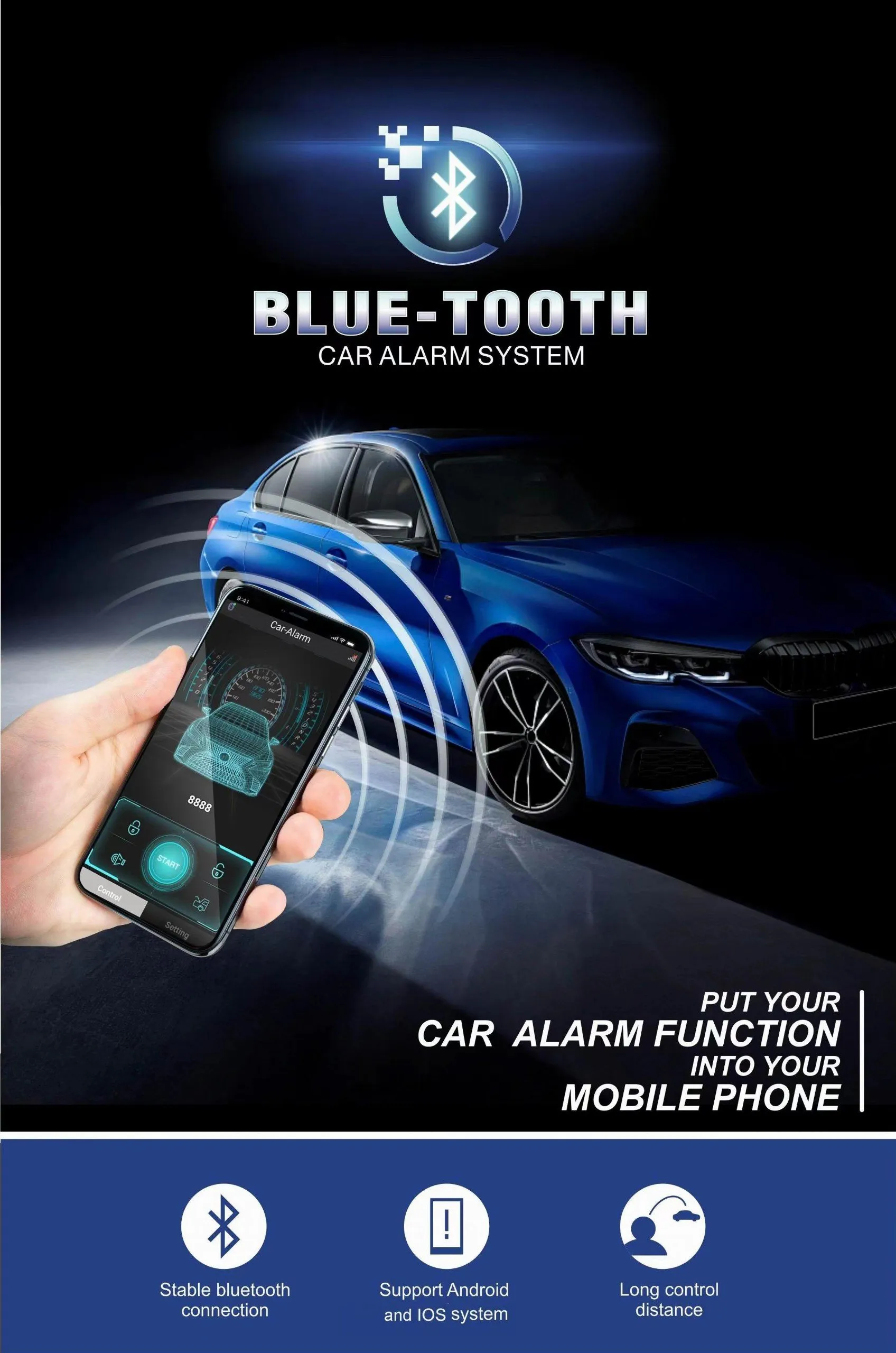 Thiết bị báo động chống trộm Carcam L3000 với remote điều khiển từ xa